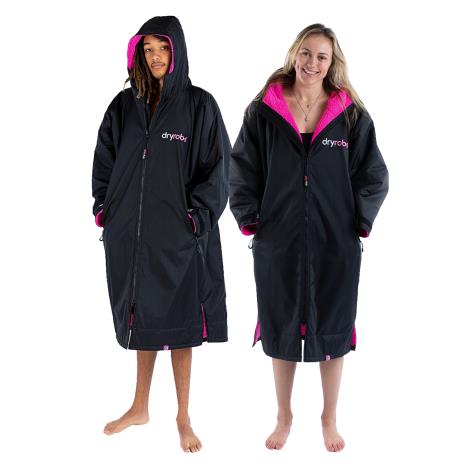 dryrobe Advance Long Sleeve Changing Robe - Black / Pink   £165.00